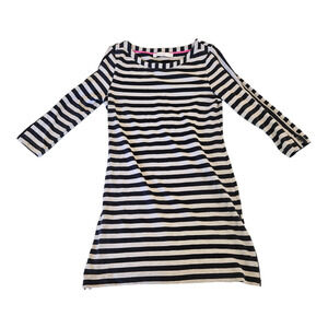 Summer & Sage Small Long Sleeve Back And White Striped Long Shirt